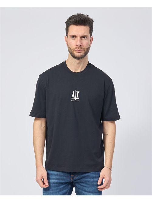 Armani Exchange Blue T-Shirt with Front Logo ARMANI EXCHANGE | XM000363-AF12308UB101